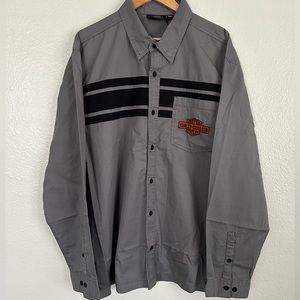 Harley-Davidson Motorcycle Mechanic Performance Patched Button Shirt